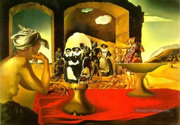  bust - Slave Market with the Disappearing Bust of Voltaire Salvador Dali